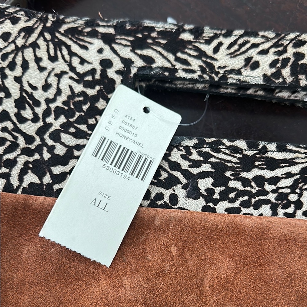 Anthropologie Suede Brown and Black Patterned Women's Bag - Picture 3 of 6